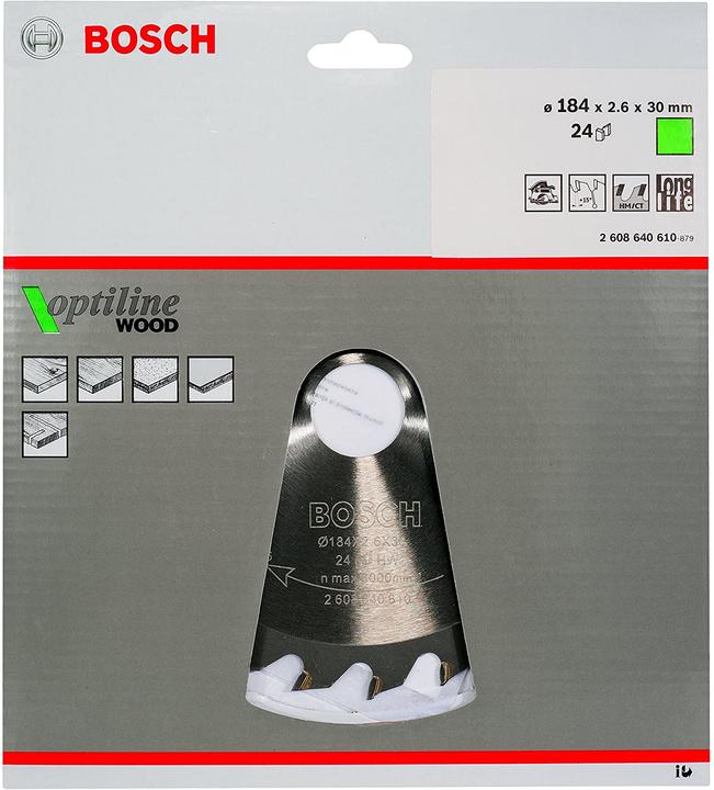 Actual product image Bosch Professional Zubehör PRO Wood circular saw blade, 184 x 2.6 x 30 mm