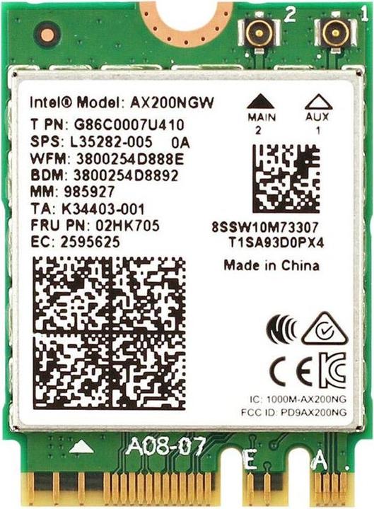 Actual product image Intel Wi-Fi 6 AX200 non vPro (M.2 A Key, M.2 E Key)