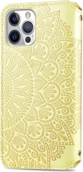 Produktbild König Design Hülle Handy Schutz für Apple iPhone 12 Mini Case Flip Cover Tasche Etuis Gelb (Apple iPhone 12 mini)