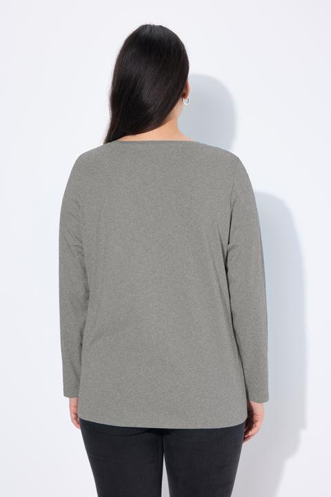 Produktbild Ulla Popken Basic Shirt, Knopfleiste, regular, Langarm (54)