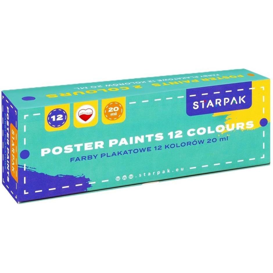 Starpak, Colore + Vernice per fai da te, Vernici per poster 20 ml School2 12 colori (20 ml)