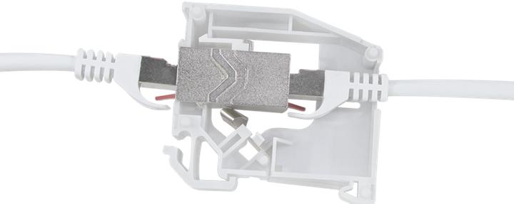 Image du produit LogiLink Adaptateur pour profilé chapeau avec 1 module Keystone, gris clair pour 2x modules RJ45 cat.6A