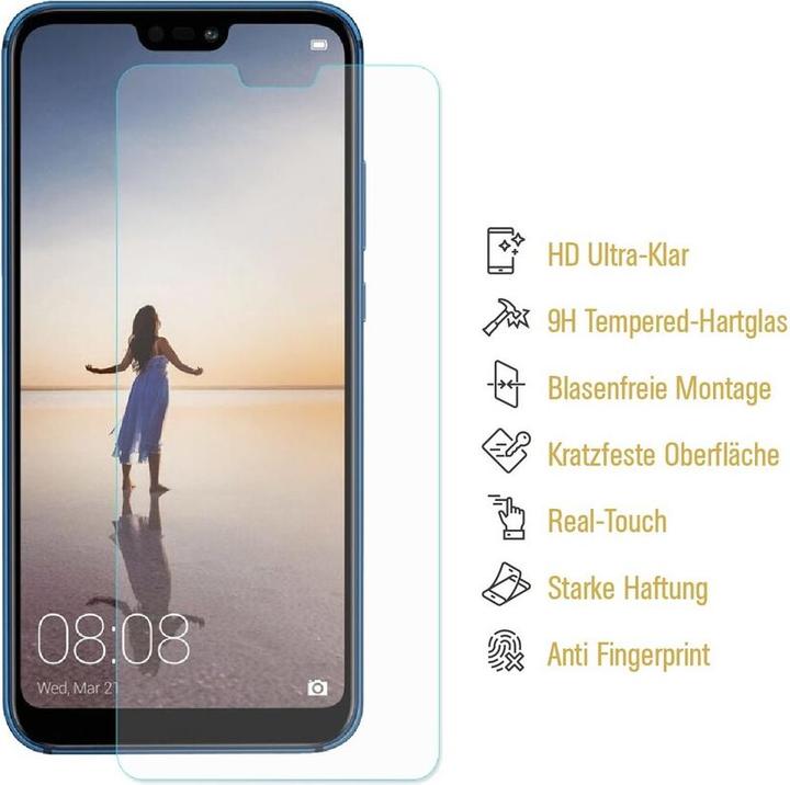 Actual product image Protectorking 2x 3D A++ real tempered 9H armoured glass CLEAR (2 Piece, Huawei P20 Lite)