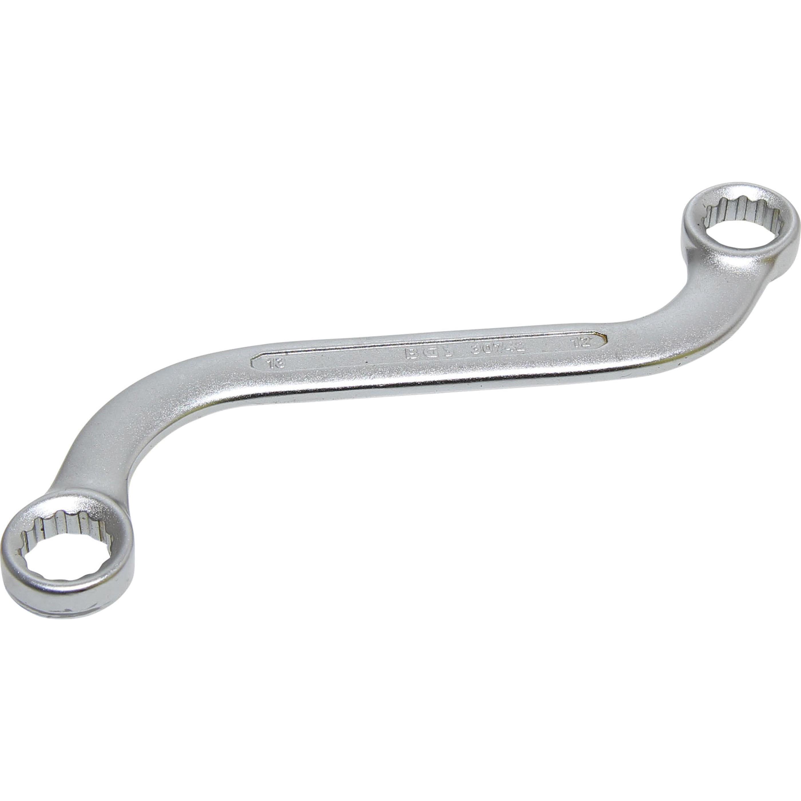 BGS, Schraubenschlüssel, S-Form Doppel-Ringschlüssel Zwölfkant SW 12 x 13 mm (12 mm, 13 mm)