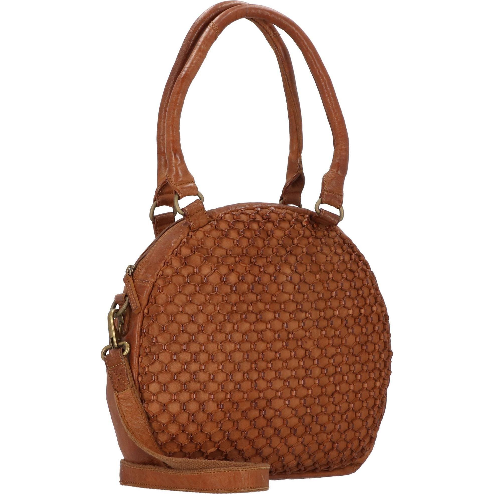 Greenland Nature, Handtasche, Femi & Nine Schultertasche Leder 34 cm, Braun