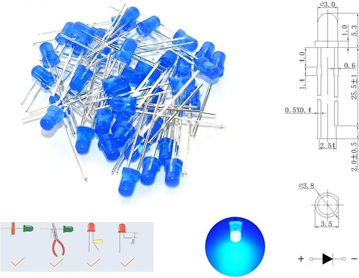 Produktbild OEM LED Blau 3mm