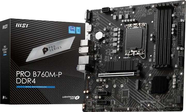 MSI MB PRO B760M-P DDR4 (B760,S1700,mATX,Intel) (LGA 1700, Intel B760, mATX)