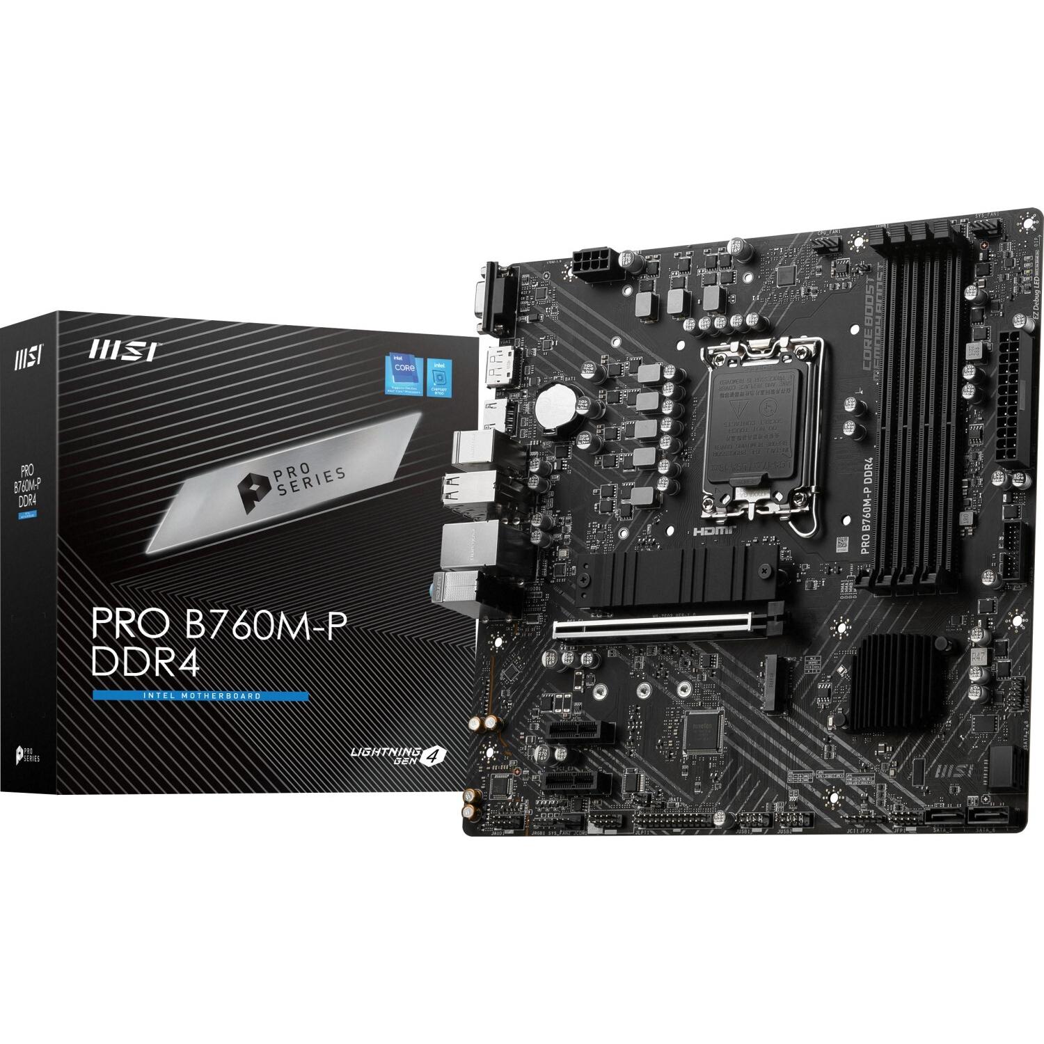 MSI PRO B760M-P DDR4 (LGA 1700, Intel B760, mATX), Mainboard