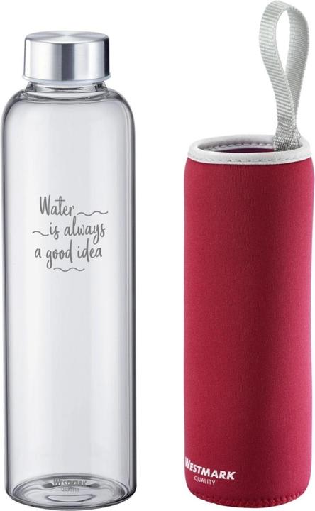 Image du produit Westmark Gourde "Viva" en verre 0,55 l, avec housse, rouge, sb (0.55 l)