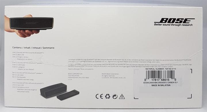 Actual product image Bose SoundLink Mini II (10 h, Rechargeable battery operated, Electrical connection)