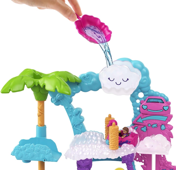 Produktbild Polly Pocket Pollyville Flamingo-Spass Autowaschanlage, 2 kleine Puppen, für Kinder ab 4 Jahren