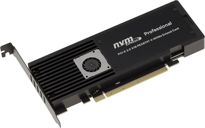 Immagine prodotto Kalea-informatique Controller PCIe 3.0 x16 per 4 SSD M.2 NVMe con chipset PLX PEX8747 e dissipazione attiva