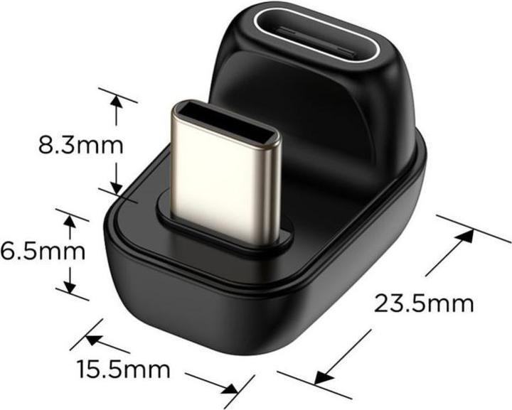 Image du produit Tech-Protect Ultraboost AA04 USB-C Winkeladapter - Schwarz (USB-C)