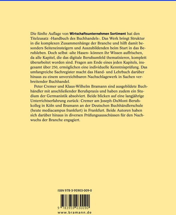 Produktbild Wirtschaftsunternehmen Sortiment (Deutsch, Peter Cremer, Klaus-Wilhelm Bramann, 2019)