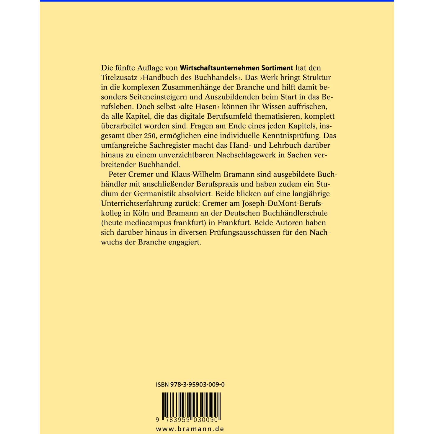 Thumbnail - Wirtschaftsunternehmen Sortiment, Fachbücher von Peter Cremer, Klaus-Wilhelm Bramann