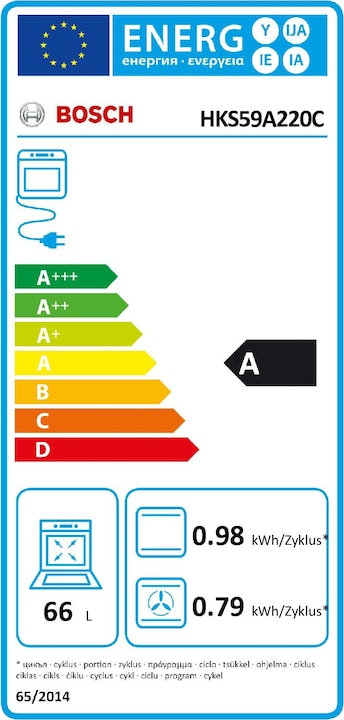 Energie-Label Bosch Hausgeräte Hks59a220c