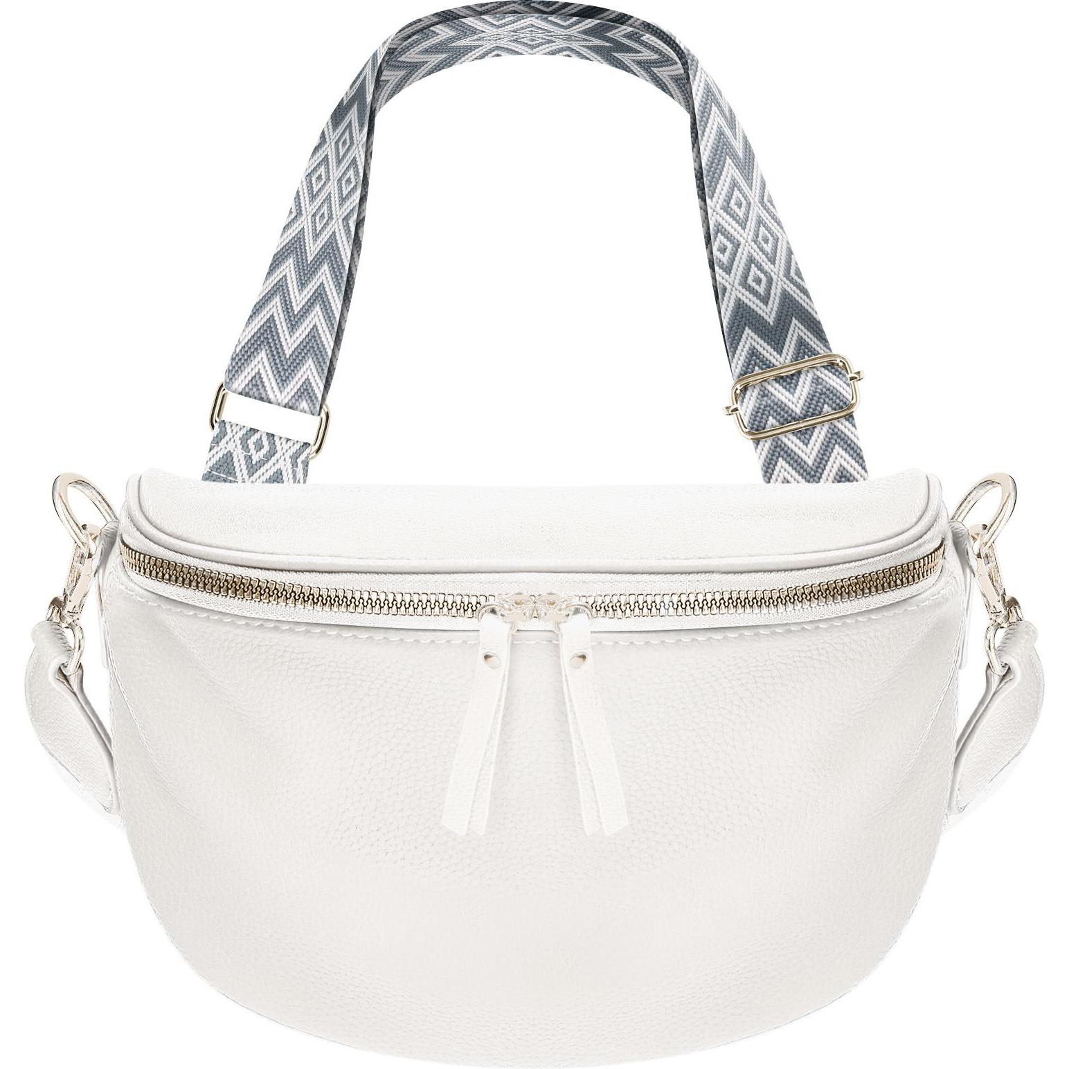 Gallantry, Bauchtasche, Gürteltasche mit geometrischem Muster, Weiss