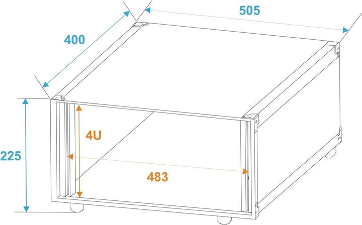 Image du produit Roadinger Rack d'effets Studio 4HE (Rack 19)