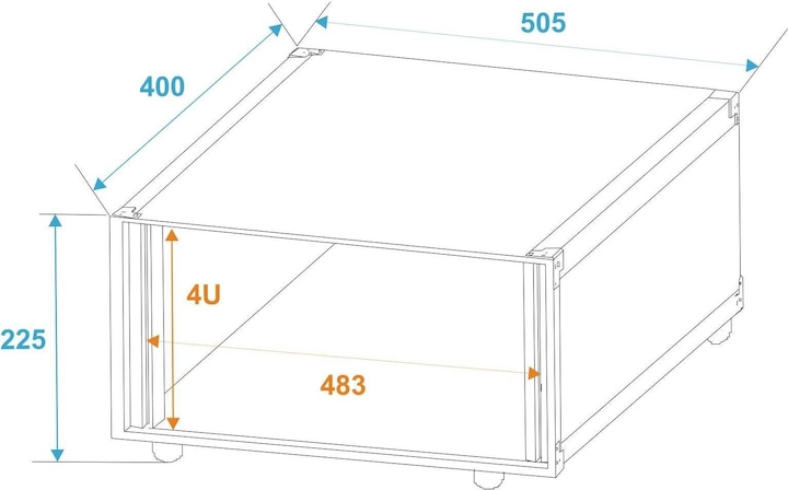 Actual product image Roadinger Effect rack Studio 4HE (19" rack)