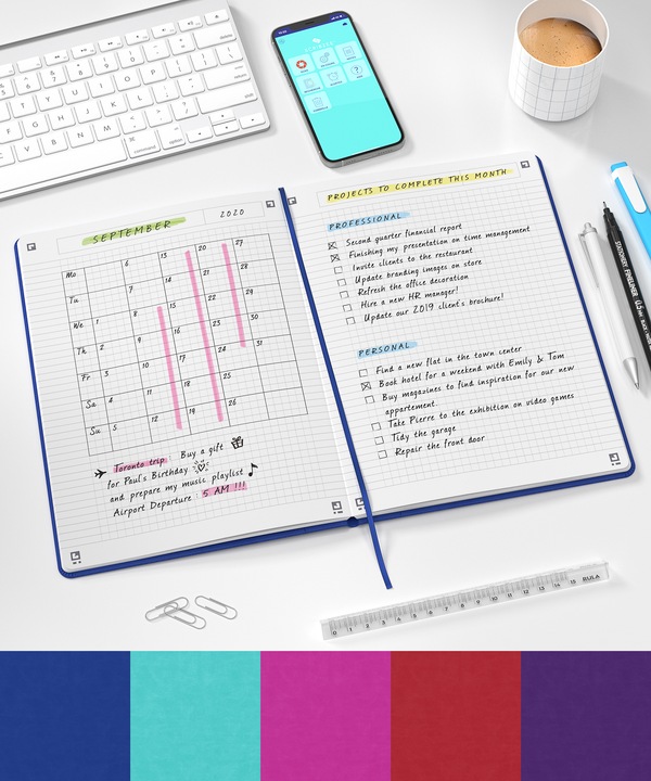 Actual product image Oxford Notebook "Signature", B5 (B5, Checked, Hardcover)