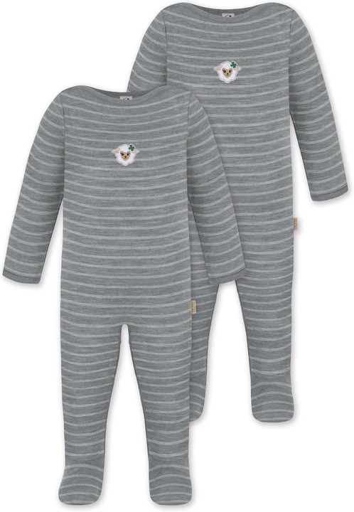 Normani 2er Pack Baby Merino Strampler „Levin" - 9411