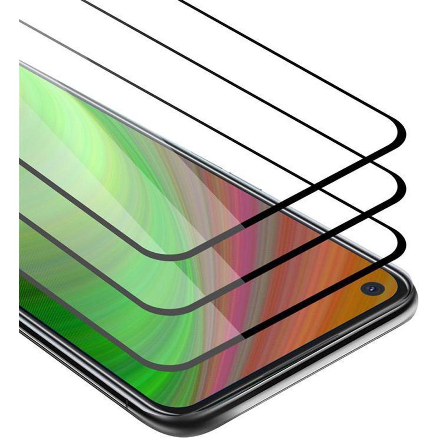 Cadorabo Vollbild Displayschutzglas (3 Stück, Oppo A72), Smartphone Schutzfolie, Weiss
