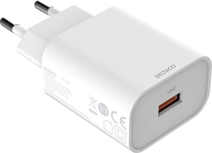 Deltaco USB-AC182 mobile device charger White Indoor (18 W)