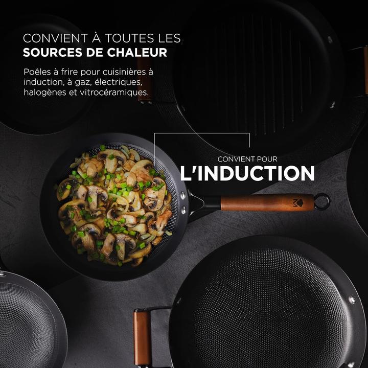 Produktbild MasterPRO Komplettes Kochset mit Keramikbeschichtung, Acacia-Griffen, für alle Herdarten, PFAS-frei (Bratpfanne, Kochtopf)