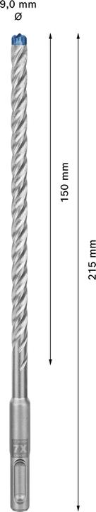 Produktbild Bosch Professional Zubehör EXPERT SDS plus-7X Hammerbohrer, 9 x 150 x 215 mm (9 Millimeter)