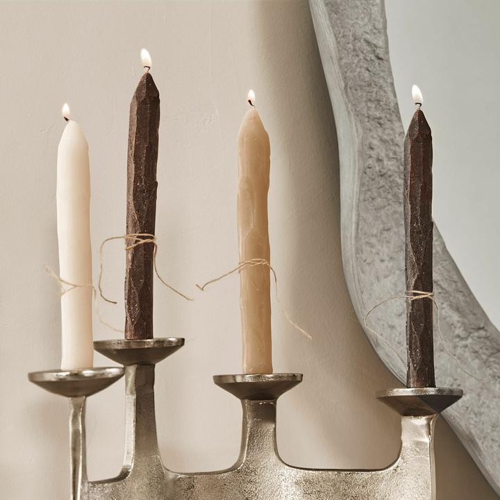 Produktbild Loberon Kerze 12er Set Savineau creme/braun (12 Stk.)