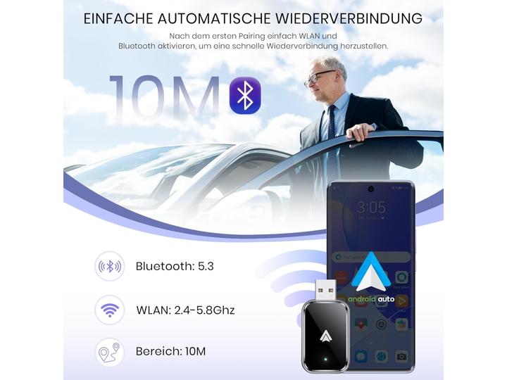 Actual product image PowerGuard Wireless Android Auto Dongle