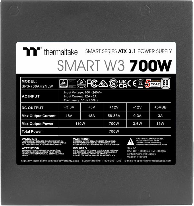 Produktbild Thermaltake 700W Smart W3 (700 W)