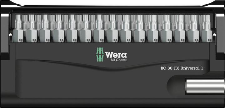Image du produit Wera Bit-Check 30 TX Universal 1 (Six pans creux TX M20, Six pans creux TX M25, Six pans creux TX M15, Six pans creux TX M30, Six pans creux TX M10, Six pans creux TX M40)