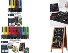 EBERHARD Kreidemarker Chalk Marker 4 Farben 1 bis 2mm 4 Stück Rundspitze Kartonetui (4x)