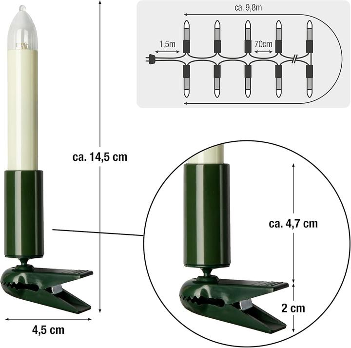 Produktbild Hellum LED-Schaftkerzenkette 15er (9.80 m)