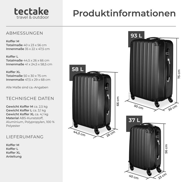 Actual product image tectake Hard case set (95 l)