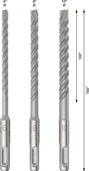 Immagine prodotto Bosch Zubehör Set di punte per martello PRO SDS plus-5X, 6/8/10 mm, 3 pezzi. (8.0, 10.0, 6,0 mm)