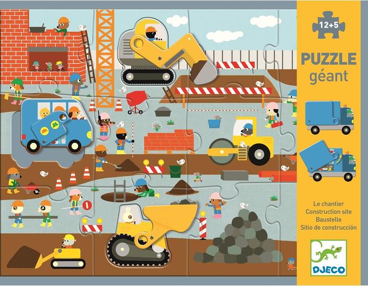 Djeco Riesenpuzzle Die Baustelle 17 Teile (17 pièces)