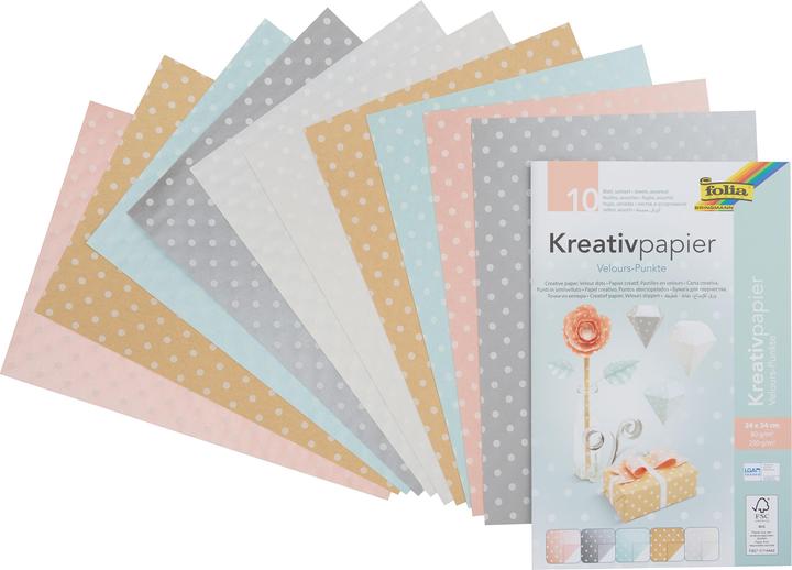 Actual product image Folia Creative paper velour dots (80 g/m², 1x)