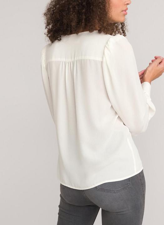 Actual product image La Redoute Collections Long-sleeved blouse with V-neckline (38)