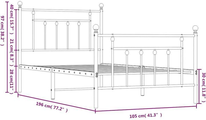Produktbild vidaXL Bettgestell (100 x 190 cm)