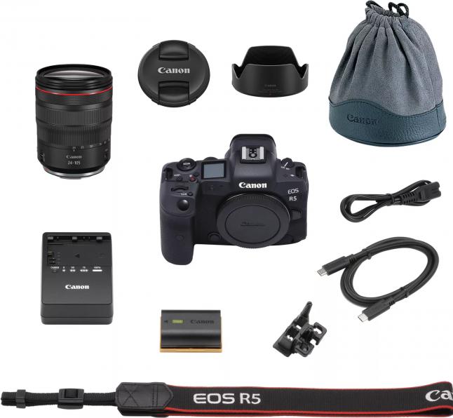 Image du produit Canon EOS R5 + RF 24-105/4.0 L IS USM (EU) (24 - 105 mm, 45 Mpx, Plein format)