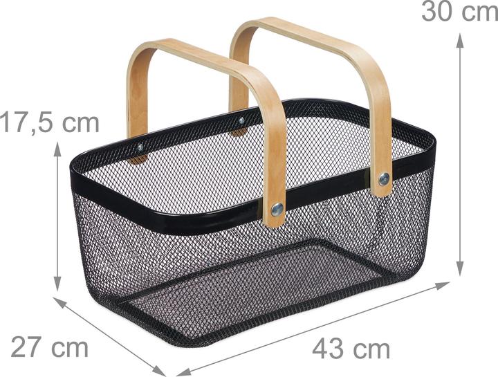 Produktbild Relaxdays Drahtkorb (1 x, 43 x 27 x 17.5 cm)