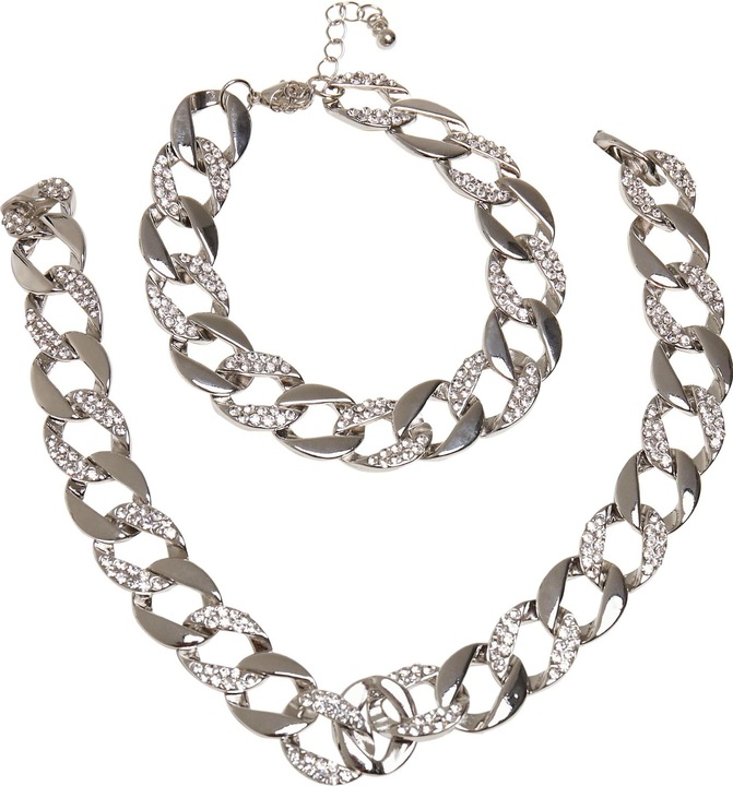 Produktbild Urban Classics Basic Diamond Necklace And Bracelet Set (100% Zink)