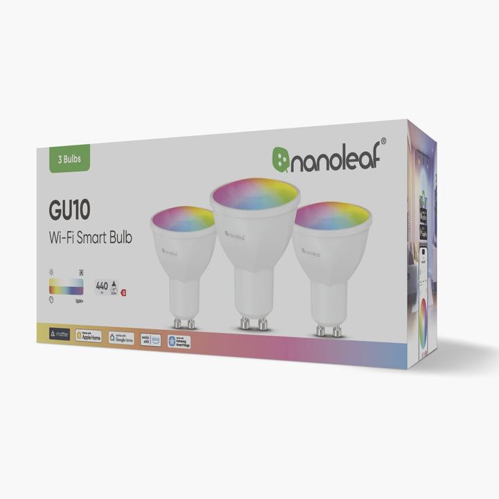 Produktbild Nanoleaf Essentials Smart GU10 WiFi LED-Lampe, 3-Pack (GU10, 400 lm, 3 x, G)