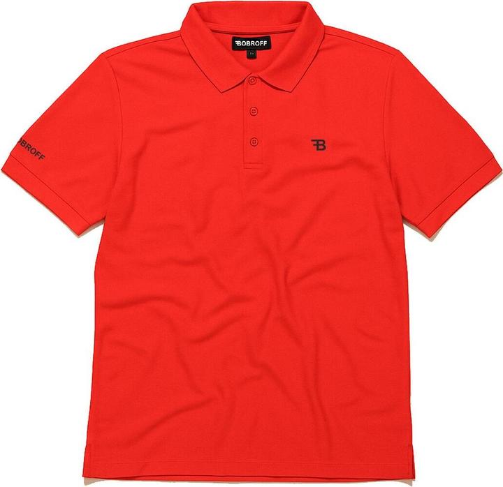 Bobroff Herren Kurzarm-Poloshirt Rot
