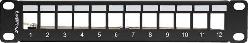 Actual product image Lanberg Patch panel 12-port 1U 10-inch FTP with organiser for Keystone modules, black