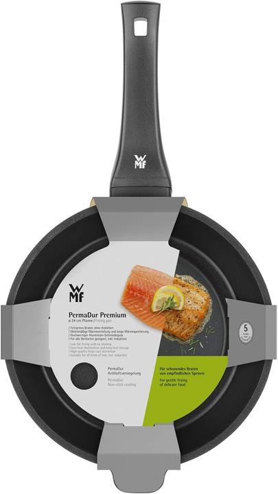 Produktbild WMF Antihaft Antihaft Schmorpfanne 24cm Permadur Premium Induktion beschichtet (24 cm, Bratpfanne, Aluminium)