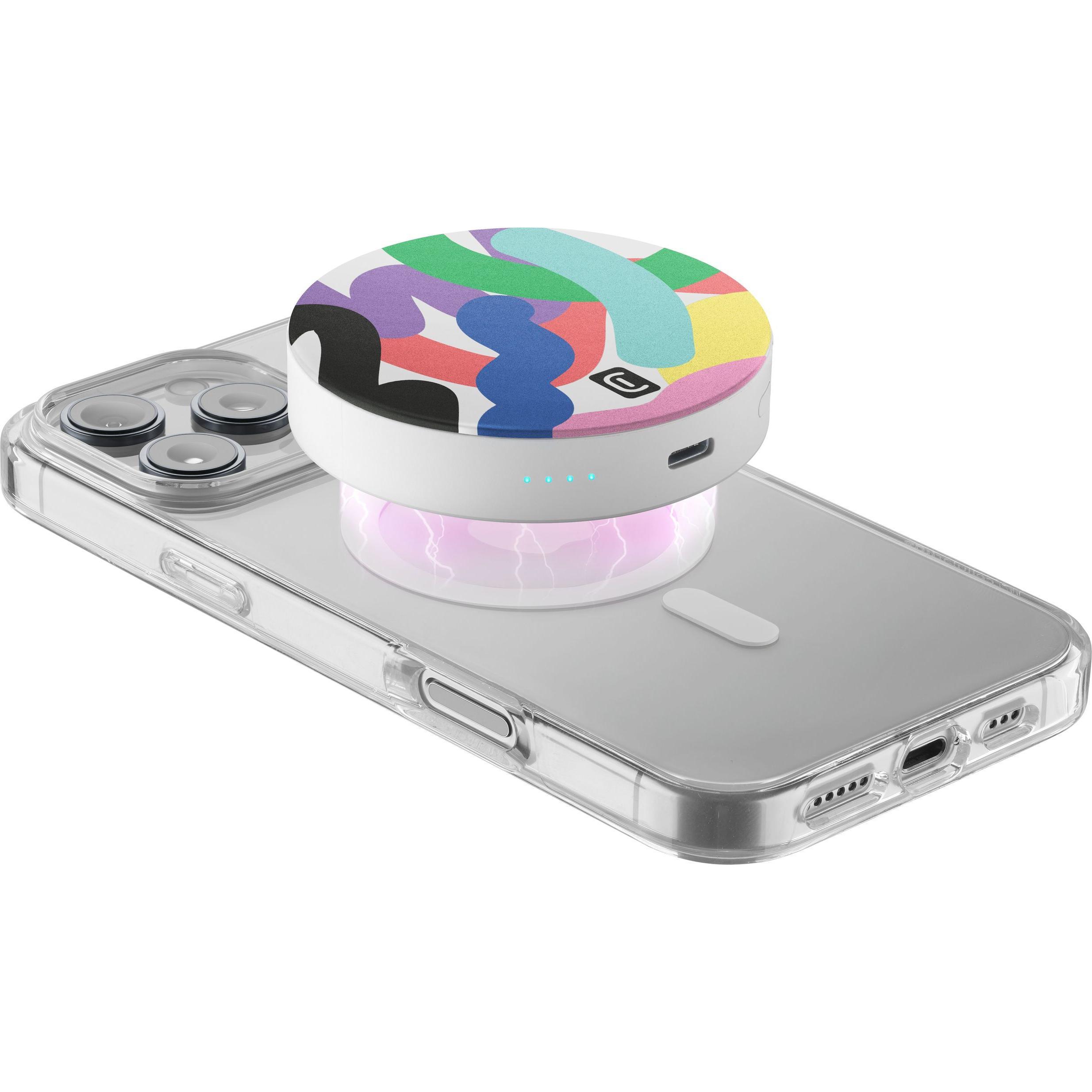 Cellularline Mag Vibe 3000, Powerbank MagSafe 3000 (3000 mAh, 5 W), Powerbank, Multicolore