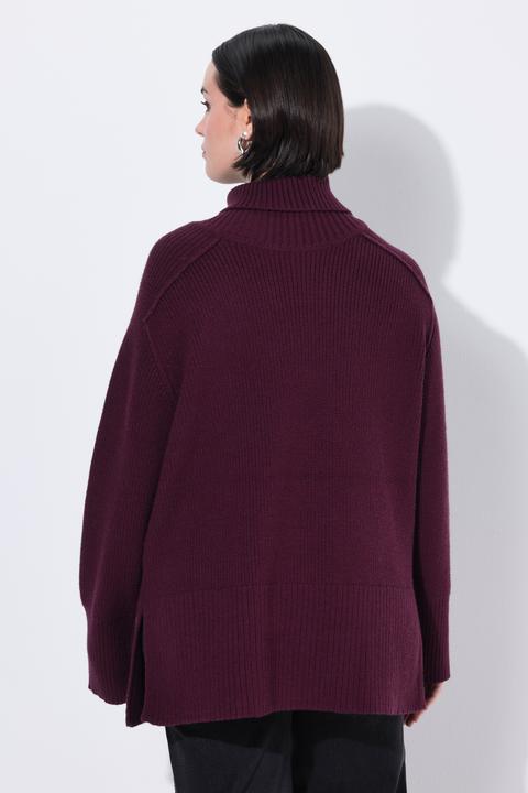 Produktbild Ulla Popken Pullover, Rippstrick, Rollkragen, Raglan-Langarm (60)